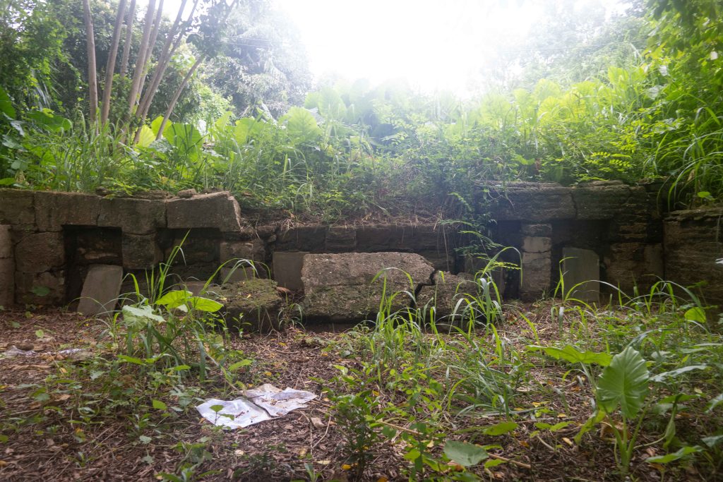 經歷連場大雨，政府的告示已沖至墳前雜草堆，6個墓碑仍清晰見到。（本刊記者攝）